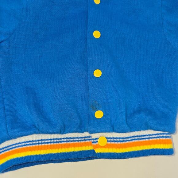 Vintage Toddler Blue Striped Jogger Outfit Acrylic 3T Sweat Jacket and Pants - Picture 11 of 12